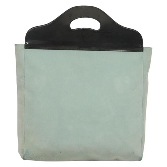 GUCCI Hand Bag Suede Light Blue Black 002 002 - Picture 3 of 16